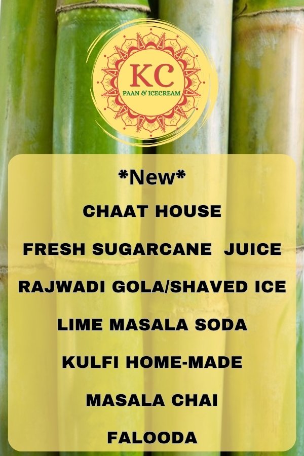Menu - Chaat House, Fresh Sugarcane Juice, Rajwadi Gola, Lime Masala Soda, Kulfi, Masala Chai, Falooda